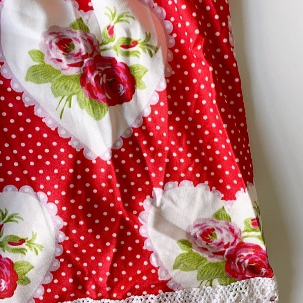 NEW Adorable Sweetness Girl Red Hearts Floral Dress 5T - Picture 8 of 13